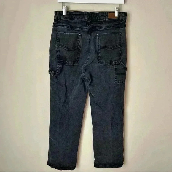 Hell Bunny Black Wash Carpenter Denim Baggy Jeans Women’s Size XL 34 Waist - Picture 4 of 5